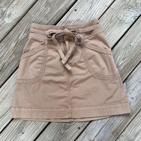 Anthropologie Pilcro Tan Belted Mini Skirt Size 0 - Picture 1 of 9
